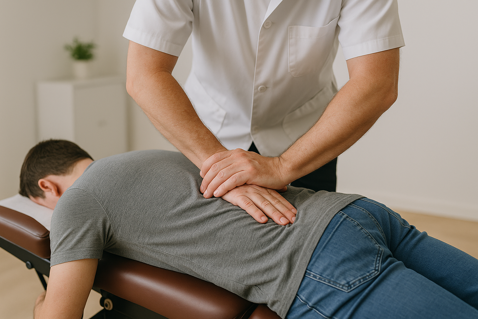 Dr. Greenspan performing a Gonstead adjustment